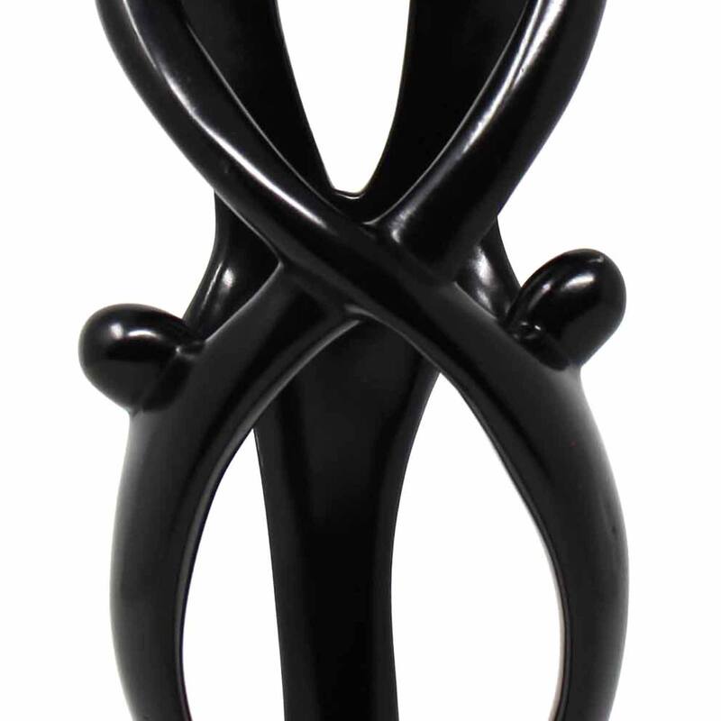 Handmade Soapstone Family Sculpture, Black Finish