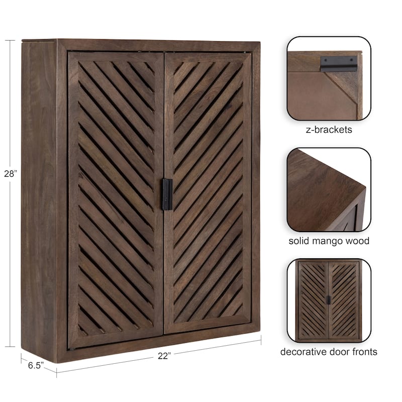 Kate and Laurel Mezzeta Decorative Wood Wall Cabinet