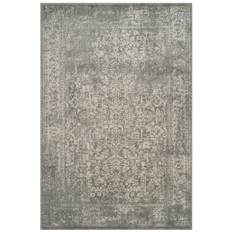 SAFAVIEH Evoke Quinn Vintage Distressed Rug - 4' x 6' - Silver/Ivory