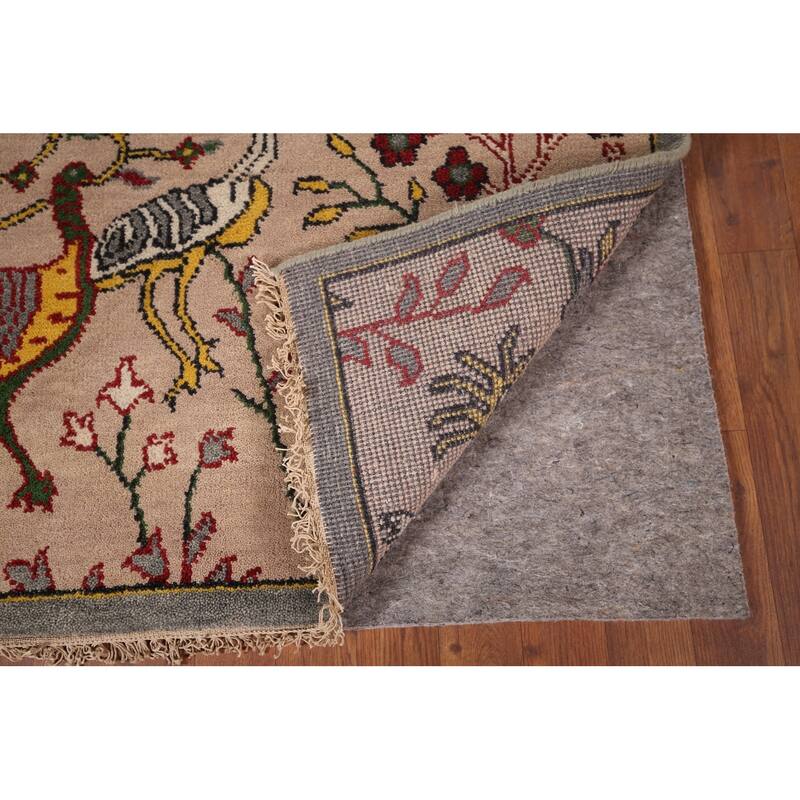 Animals Design Floral Ziegler Indian Area Rug Handmade Wool Carpet - 3'11"x 5'11"