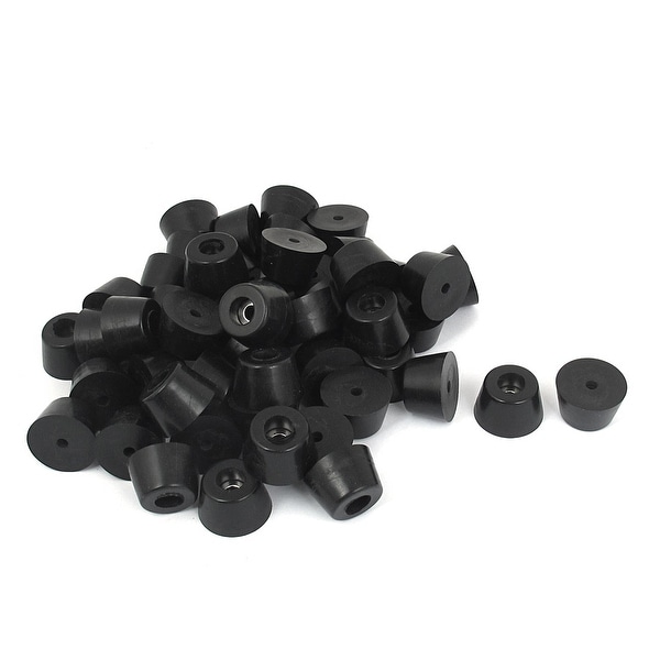 Unique Bargains 65pcs Nonslip Rubber Feet Protector 24mmx15mm Black for Lathe Machine Furniture