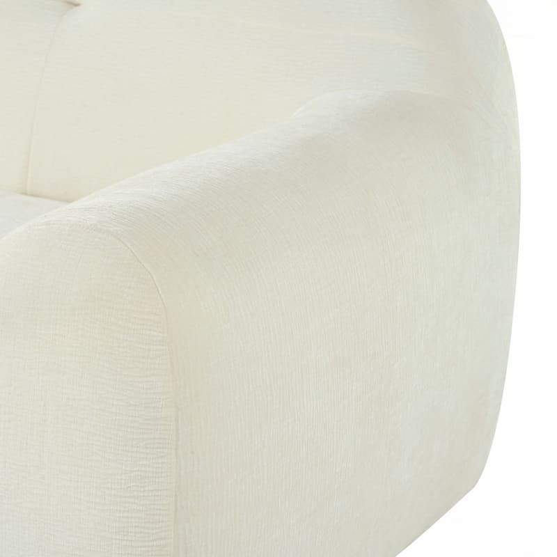 Full Sponge Compression Design Chenille Fabric 3-Seater Sofa with Tufted Style