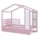 preview thumbnail 7 of 41, Twin Size Solid Wood House Bed with Trundle and Writing Board for Kids