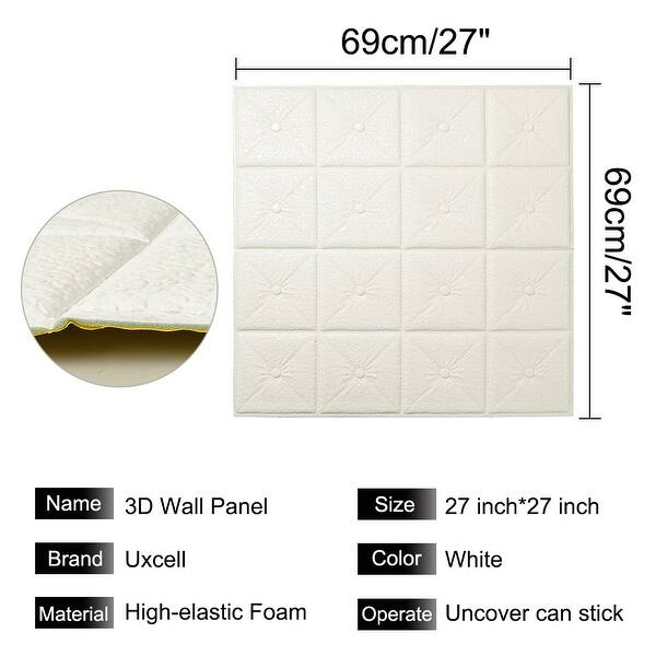 Shop 3d Wall Panels Self Stick Square Anti Collision Paper Decor