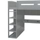 preview thumbnail 30 of 28, Full Size Wooden Loft Bed, Multifunctional Loft Bed Frame with Desk, Wardrobes, 4 Drawers and 4 Shelves for Kids Teen Adults