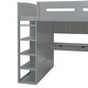 preview thumbnail 28 of 38, Wooden High Loft Bed Frame with Built In Desk,Wardrobes and Storage