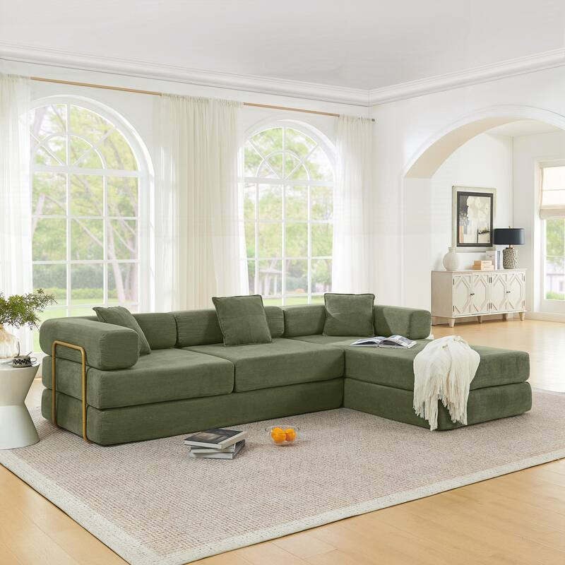 Modular Sectional Sofa with L-Shape Chaise, Boneless Cloud Couch with Deep Seat