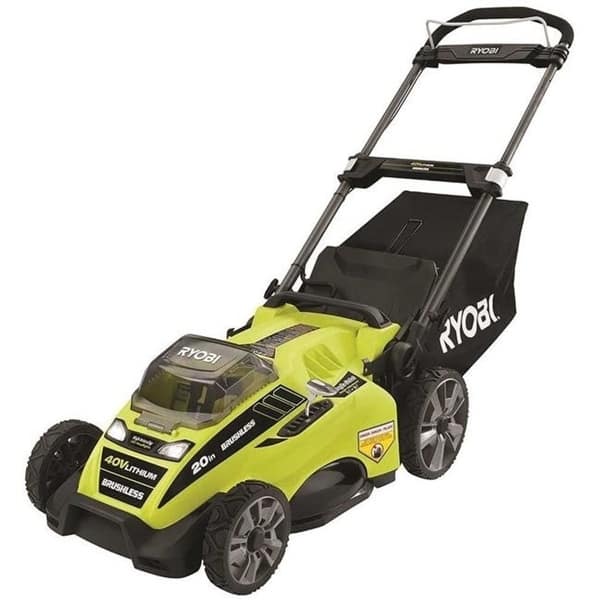 Shop Ryobi Ry40180 Ryobi 40 Volt Brushless Lithium Ion Cordless Electric Mower Kit With 5 0ah Battery Overstock 27651663
