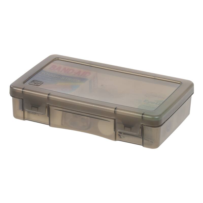 IRIS USA® Clear Case 1 Qt Buckle Lid - Gray - Set of 10