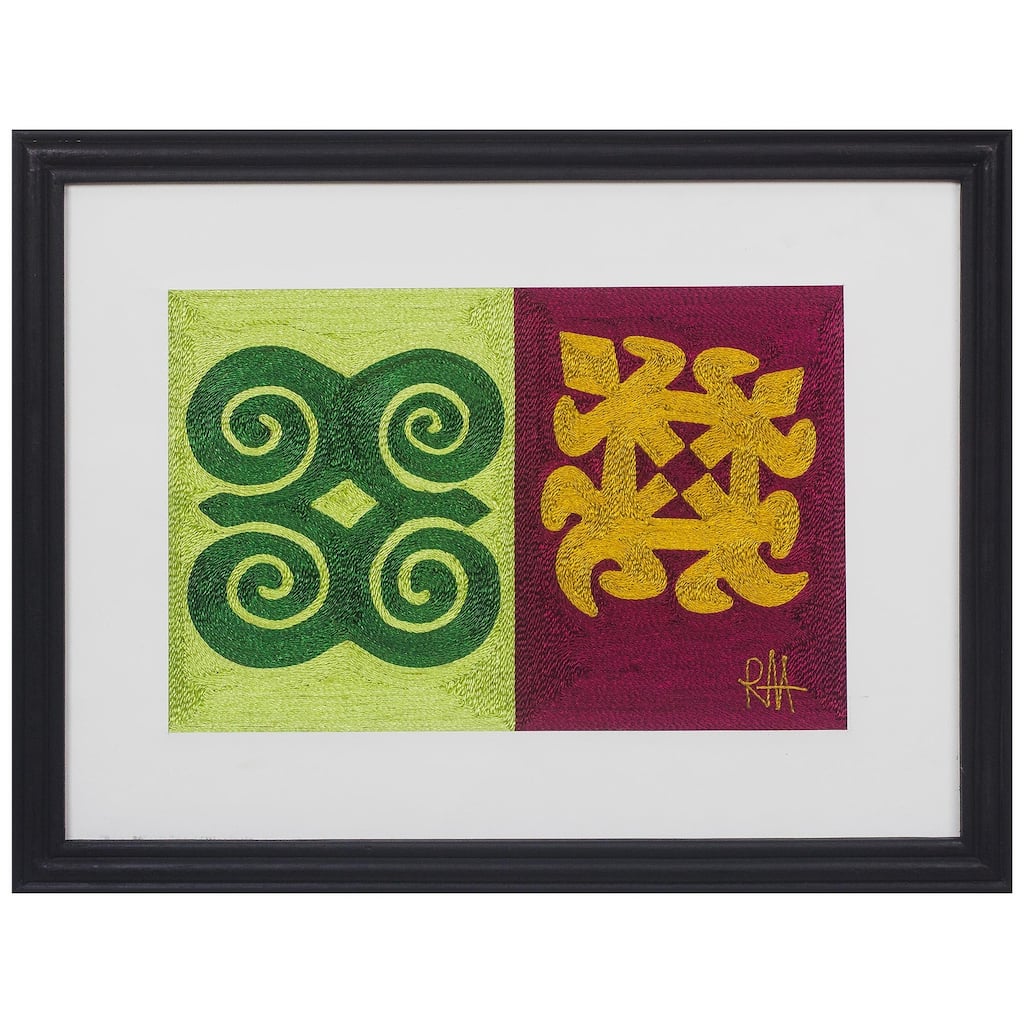 Novica Handmade Adinkra Perfection Silk Wall Art