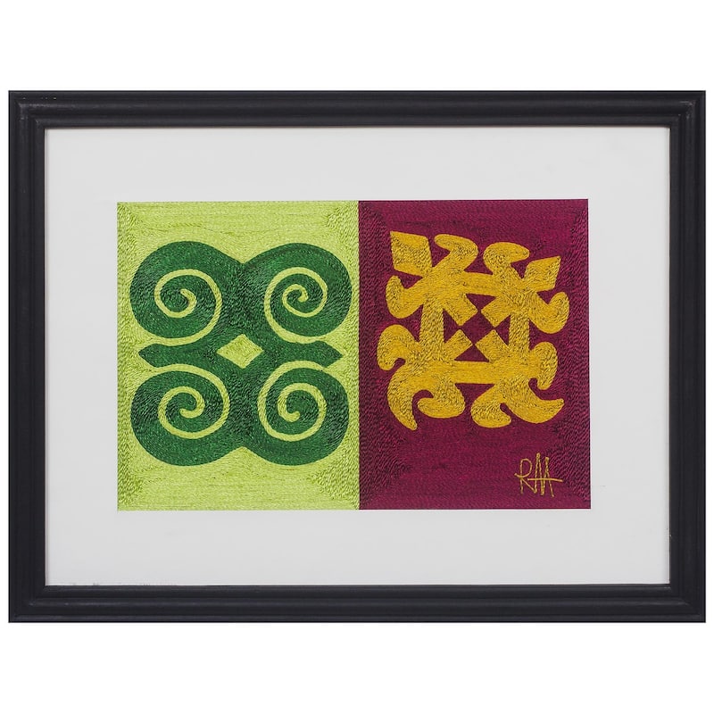 Novica Handmade Adinkra Perfection Silk Wall Art