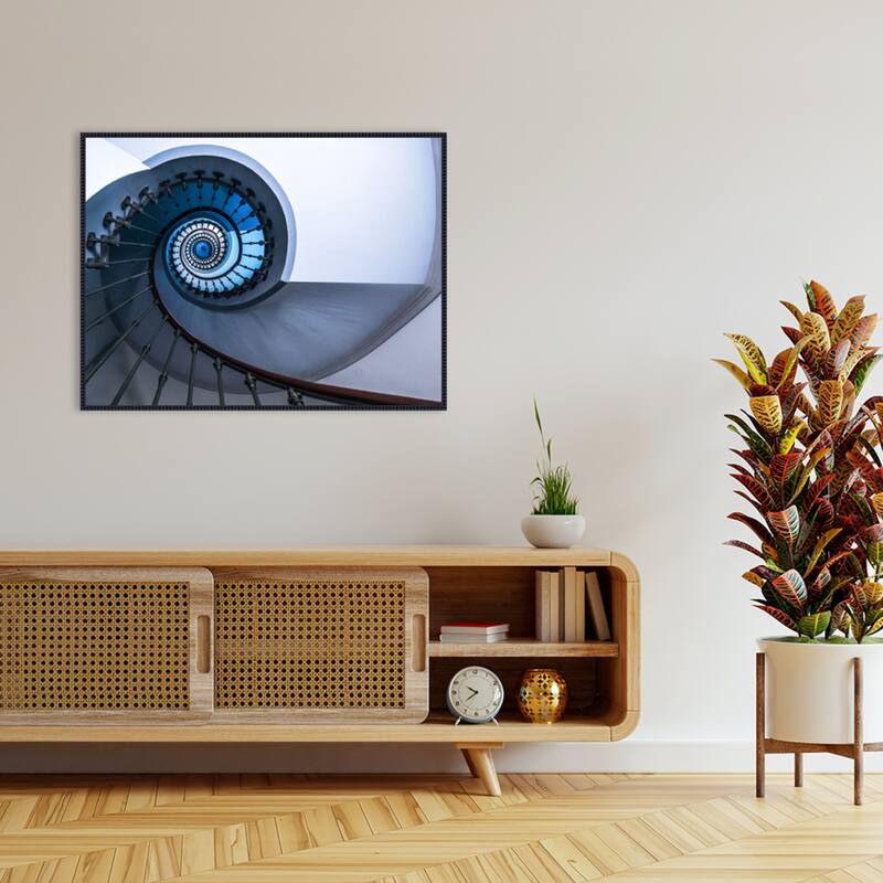 Deep Blue by Rana Jabeen Framed Canvas Wall Art Print