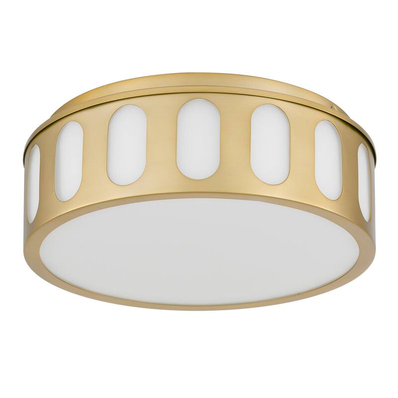 Bantom 11" Antique Brass LED Flush Mount Ceiling Light