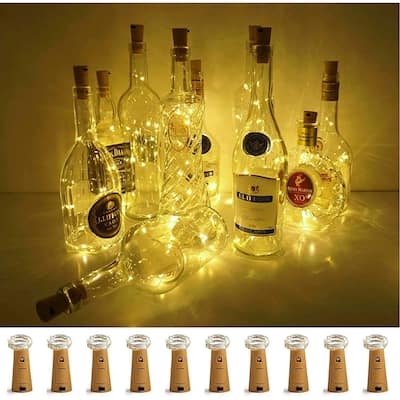 Wine Bottle Lights with CorK 10 Pack Battery Operated LED String Light - Standard