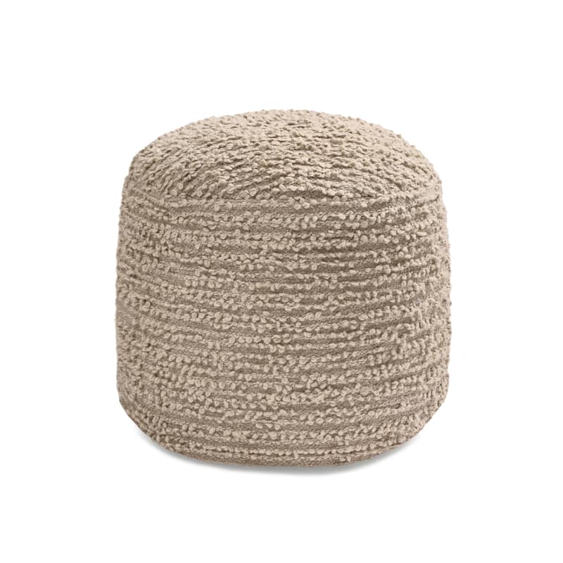 Jani 22-inch Terracotta Pouf - Handcrafted Handmade Round Ottoman for Seating, Footrest, Home Decor for Living Room, Bedroom
