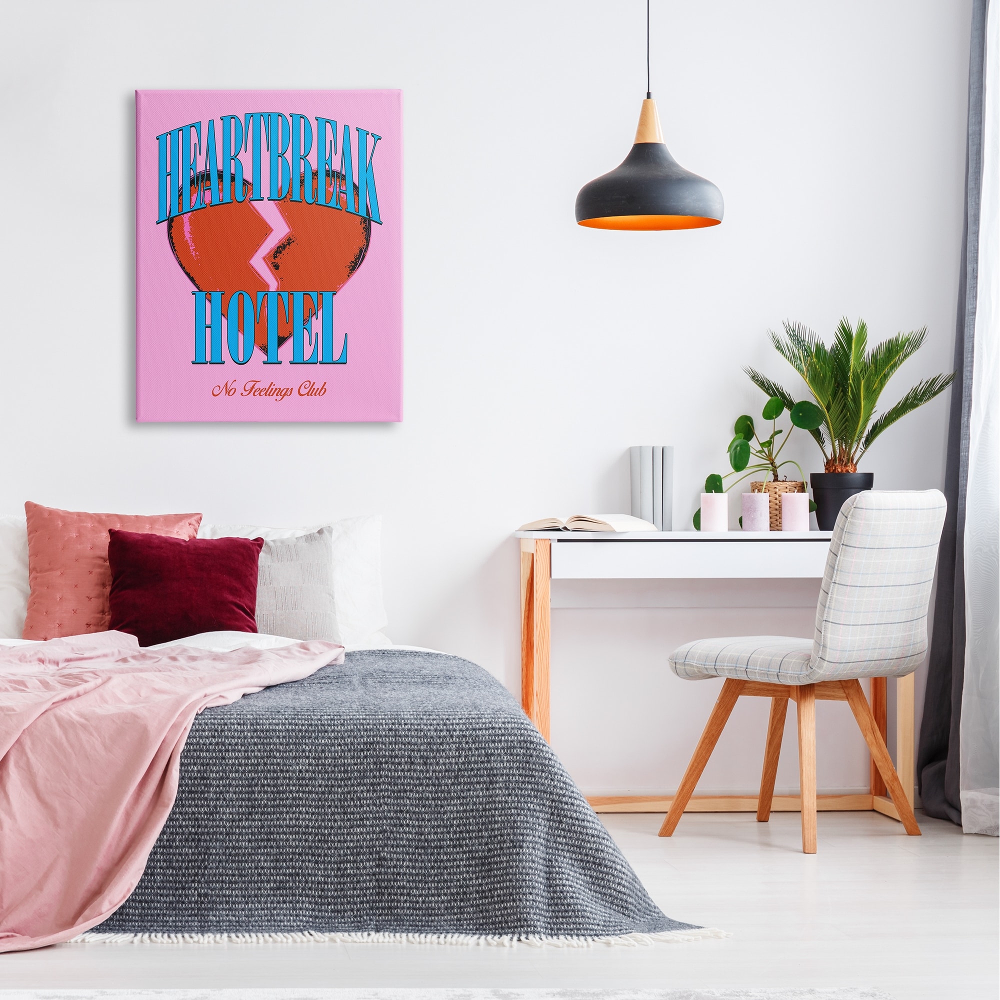 Stupell ‘Love You’ Canvas Wall Art – Pink & Gray Hearts Text Design, 16 X 20 Inches, Ready To Hang - View #6