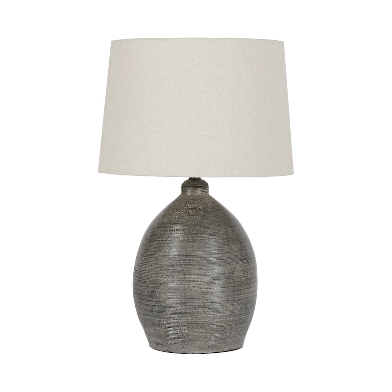 Joyelle Gray Terracotta Table Lamp - 17"W x 17"D x 28"H