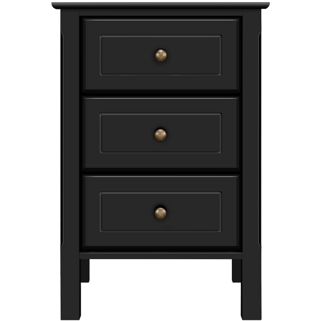 Yaheetech 3-drawer End Table with Charging Station for Bedroom, Hallway, Living Room