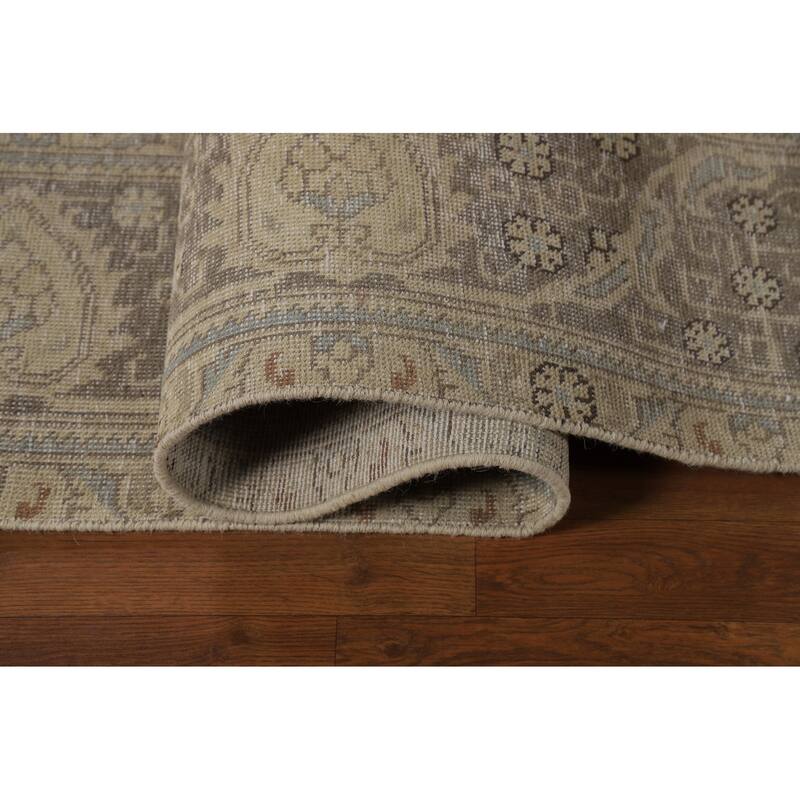 Medallion Tabriz Persian Vintage Rug Hand-Knotted Wool Carpet - 9'9" x 12'8"