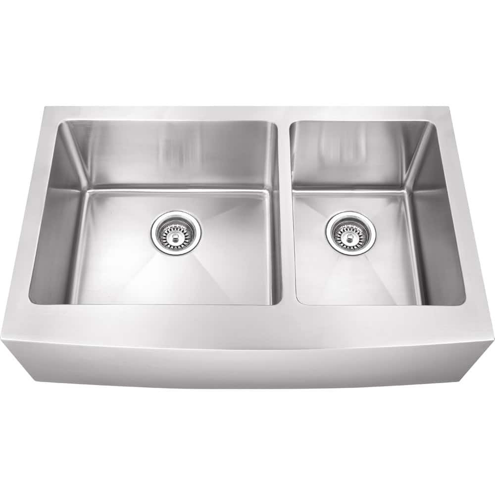 Hardware Resources 35-7/8" Farmhouse Double Basin Stainless Steel