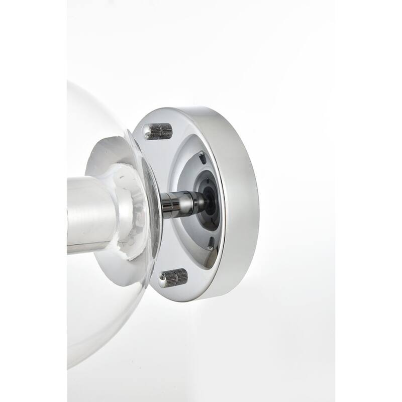Roger 1 Light Black and Clear Bath Sconce