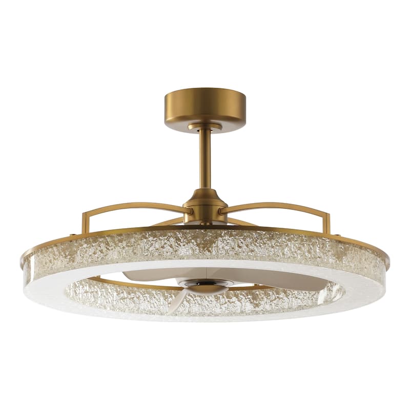 Perimost 33" Modern Resin Antique Bronze Ceiling Fan Fandelier with Light and Remote