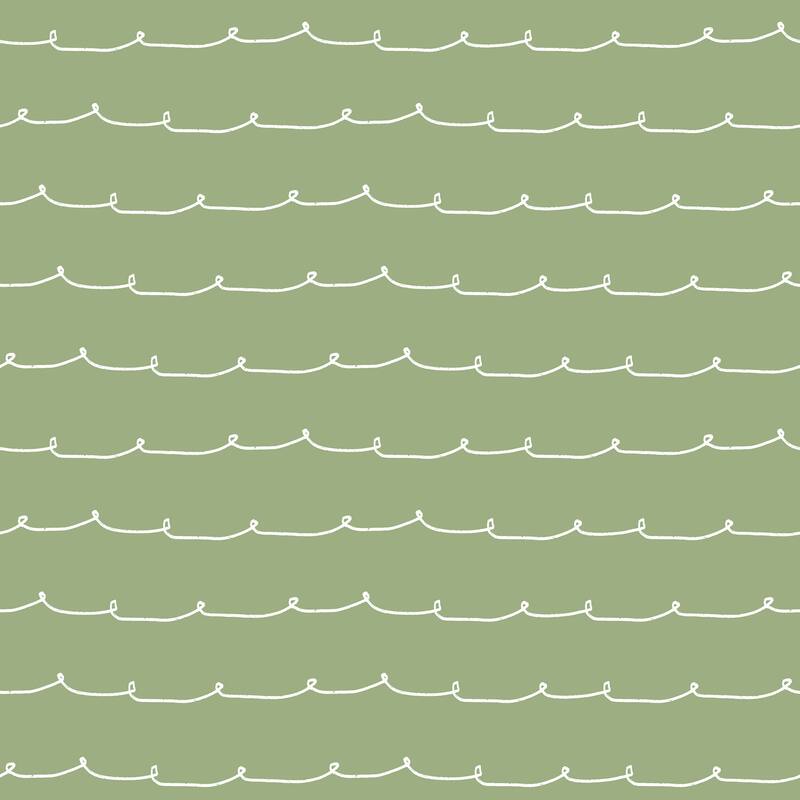 Advantage Wiggle Line Green Stripe Wallpaper