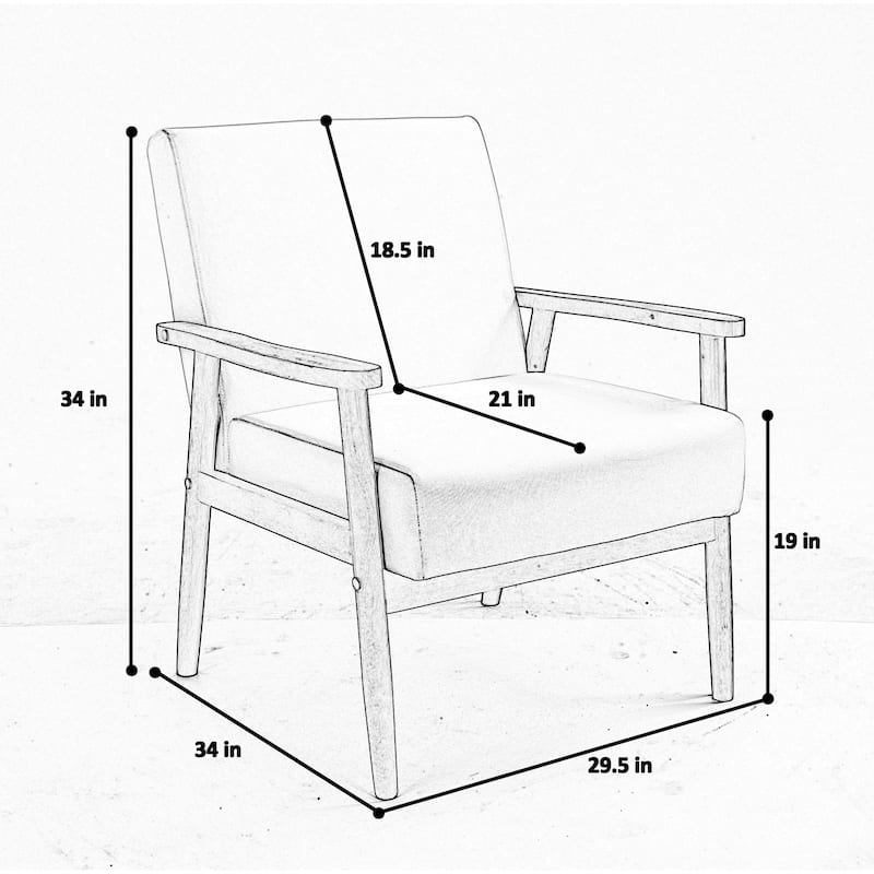 Mid-century Modern Solid Wood Armchair