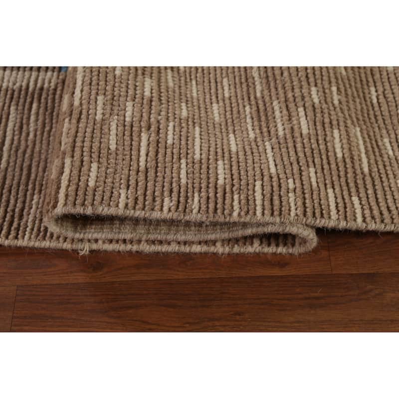 Earth Tone Moroccan Oriental Large Area Rug Handmade Brown Wool Carpet - 10'3"x 14'5"