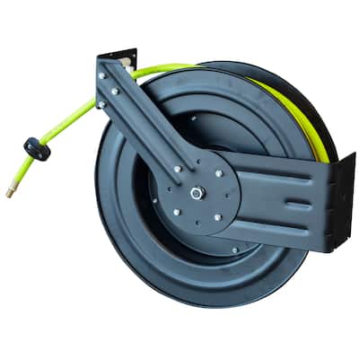 100 Foot Retractable Air Hose Reel with Auto Rewind