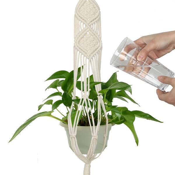 Shop Indoor Outdoor Macrame Manual Wall Mounted Flower Pot Holder Plant Hanger Hanging Rope Basket 31 5 Inch Length Type 3 Overstock 28784099