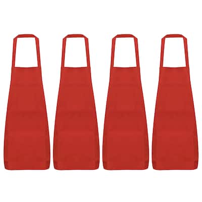 4pcs Kitchen Cooking Aprons 75x65cm Polyester Art Apron - 75cmx65cm
