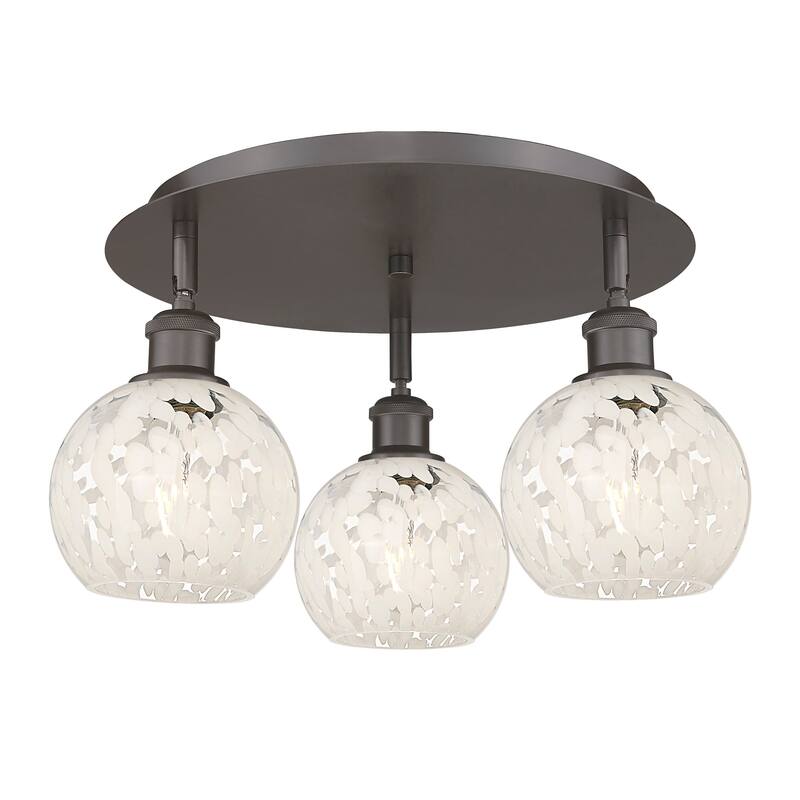 Innovations Lighting 516-3C-9-18-White Mouchette-Indoor Ceiling - Oil Rubbed Bronze / White Mouchette