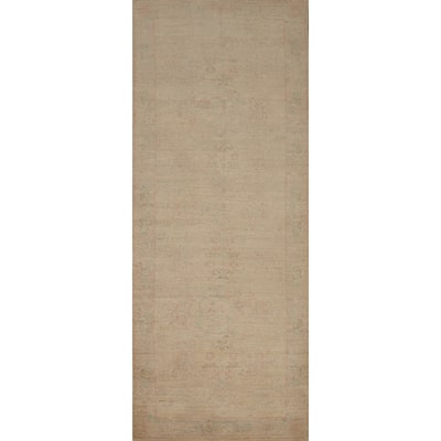 Hand Knotted Oriental 100% Wool Carpet Bordered Beige & Ivories Ziegler Runner Rug - 8' 2'' X 2' 6''