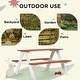 preview thumbnail 3 of 6, Outsunny Kids Picnic Table Set, Wooden Table & Bench Set, Kids Patio Furniture Outdoor Toys