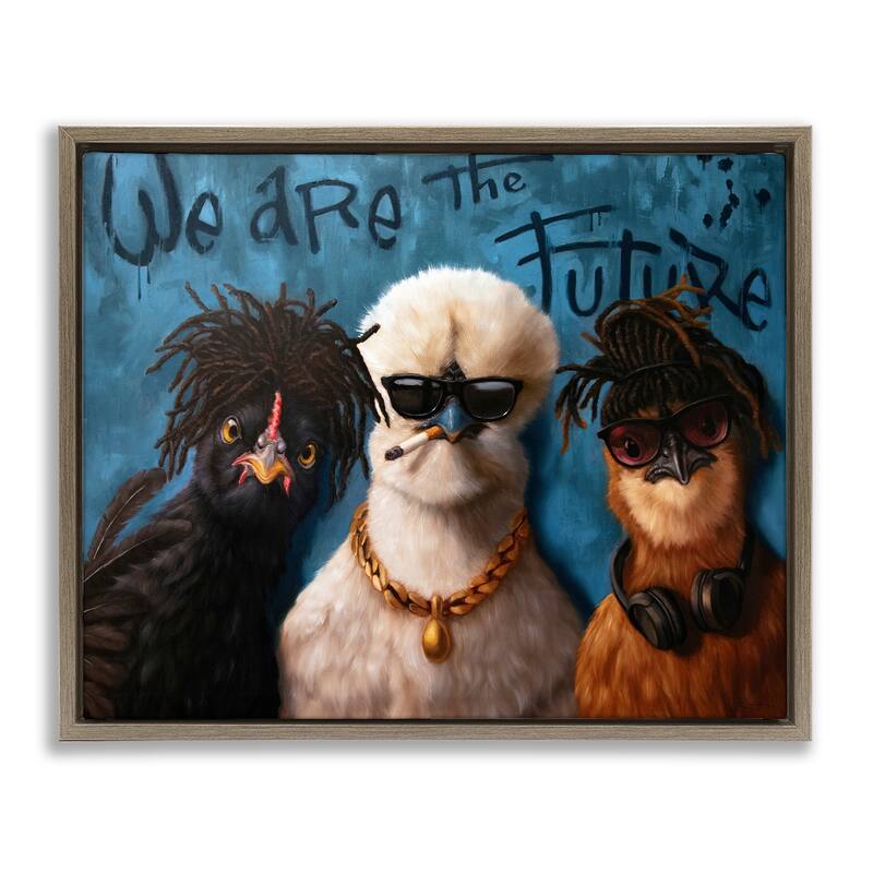 Stupell We Are The Future Birds Framed Floater Canvas Wall Art Design By Lucia Heffernan - 31 x 25 - Brown