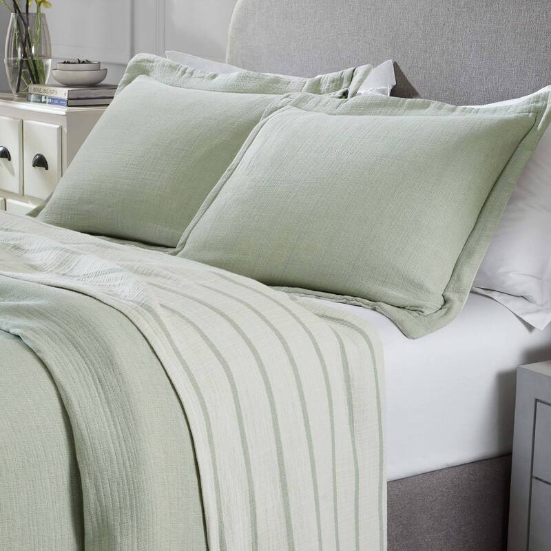 Superior Valencia Reversible Cotton Matelasse Bedspread and Sham Set