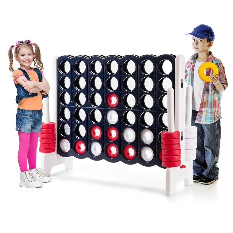 Gymax 4 in A Row Jumbo 4-to-Score Game Set Kids Adults w/ 42 Jumbo