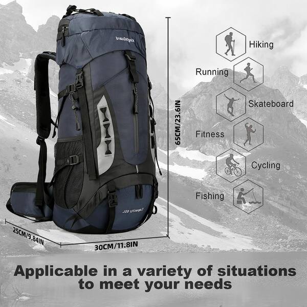 60L Hiking Backpack Men Women Camping Backpack Waterproof Backpacking  Mountaineering Climbing Daypack (Lake Blue) - Bed Bath & Beyond - 40365515
