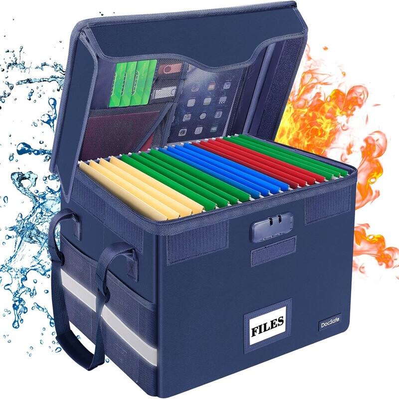 File Box Fireproof Document - Blue