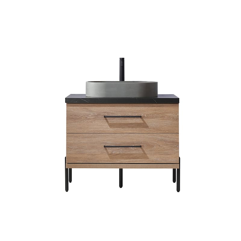 Trento Bath Vanity with Sintered Stone Top with Concrete Sink (O)