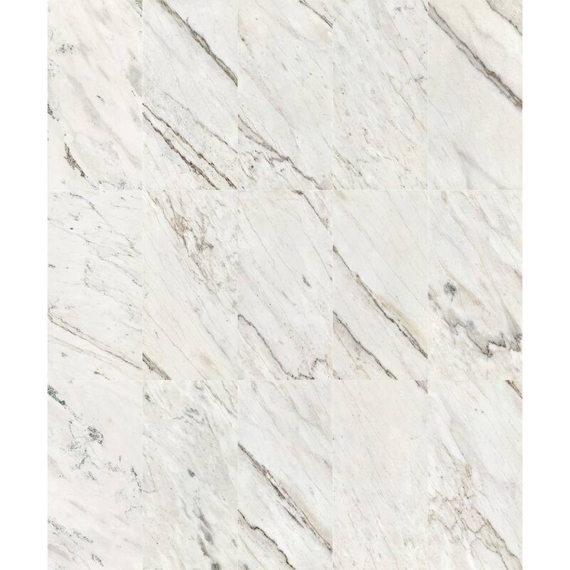 12x24 Inch White Marble Tile - Polished for Floor and Wall, 4-Piece Box