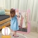 preview thumbnail 11 of 13, Costume RackOpen Hanging Armoire Closet with Mirror-PINK