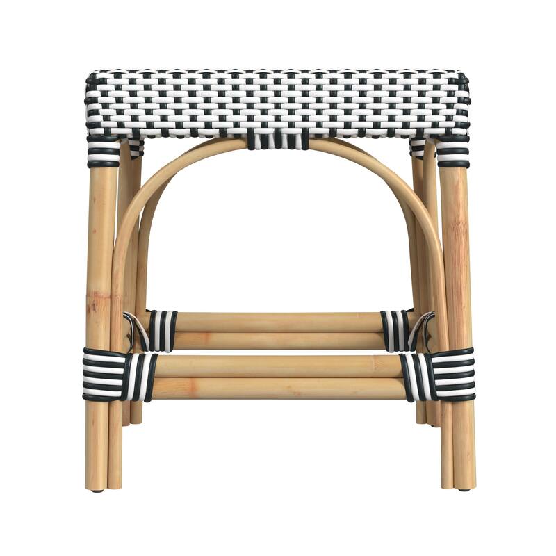 Robias Rattan Rectangular 18" Dining Stool