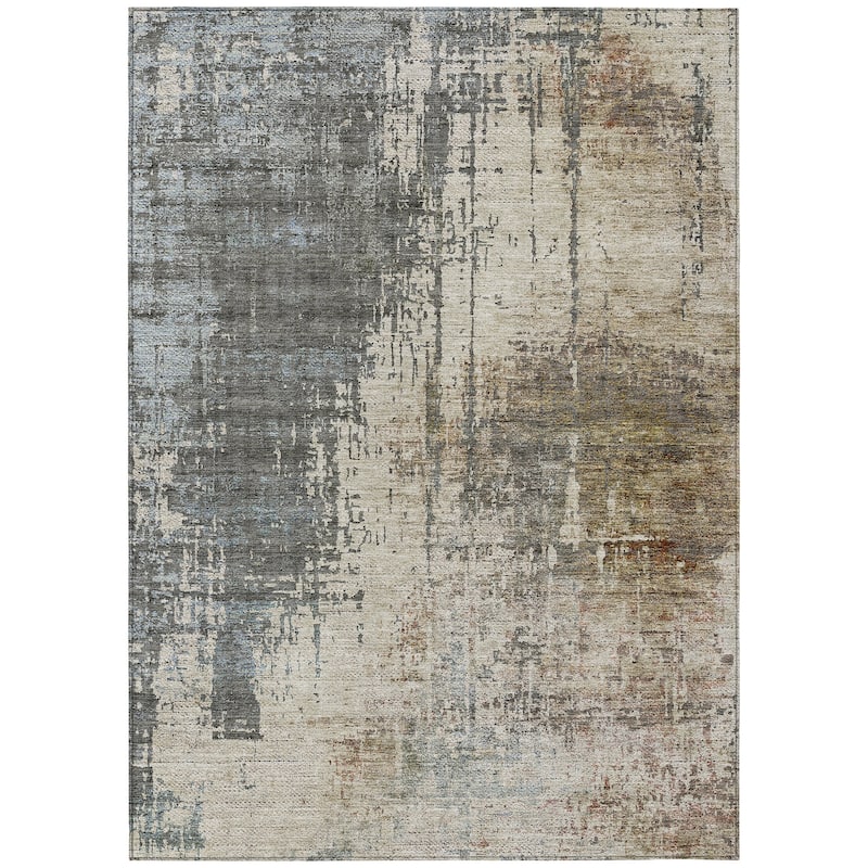Machine Washable Indoor/ Outdoor Chantille Abstract Ombre Rug