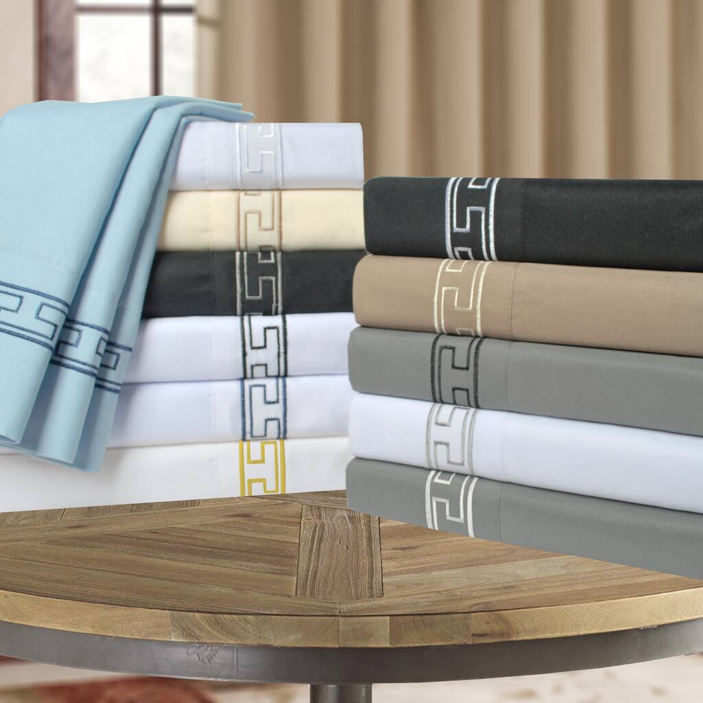 Superior Embroidered Microfiber Deep Pocket 6-piece Bed Sheet Set