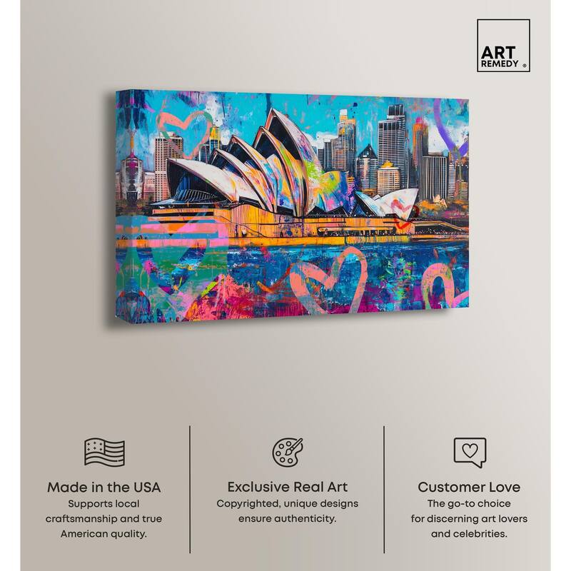 Sydney Opera Graffiti Canvas by Art Remedy, Gallery Wrapped