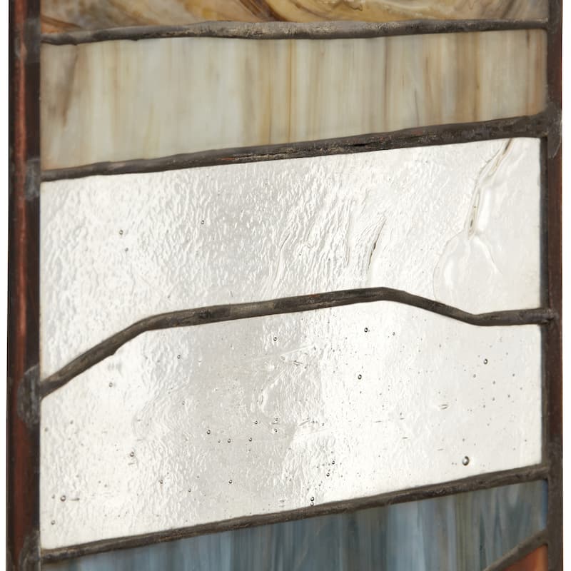 Geometric Waves River of Goods Stained Glass Window Panel - 6.25" x 0.25" x 36"