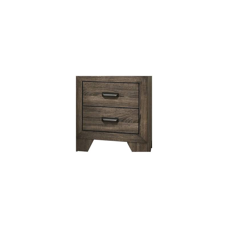 Brown 2 Drawer 16.4 in. W Nightstand with Sturdy Hardware and Ample Storage