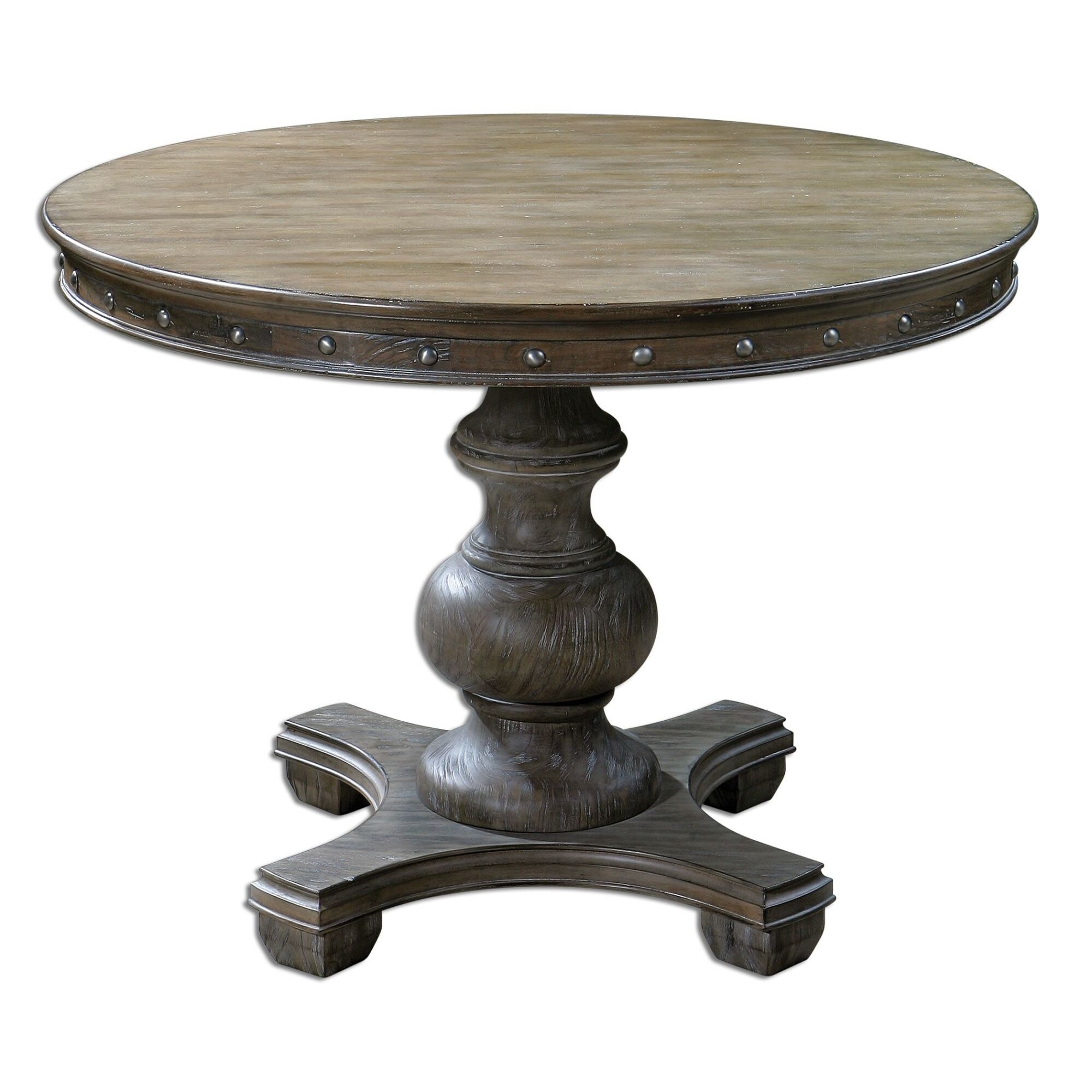 Uttermost 24390 Sylvana 42 Round Rustic Pine Pedestal Dining Table Wood Overstock 22911132 Uttermost 24390 Sylvana 42 Round Rustic Pine Pedestal Dining Table Wood Overstock 22911132